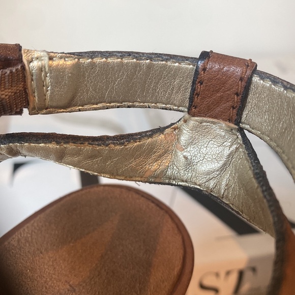 Nine West Gladiator Heech Double Ankle Strap Wedge Heels in Tan - Picture 6 of 16